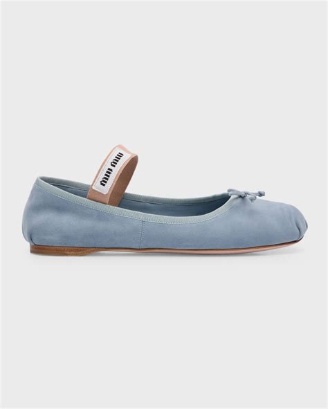 miu miu ballerina paars suede|Miu Miu Ballet Flats .